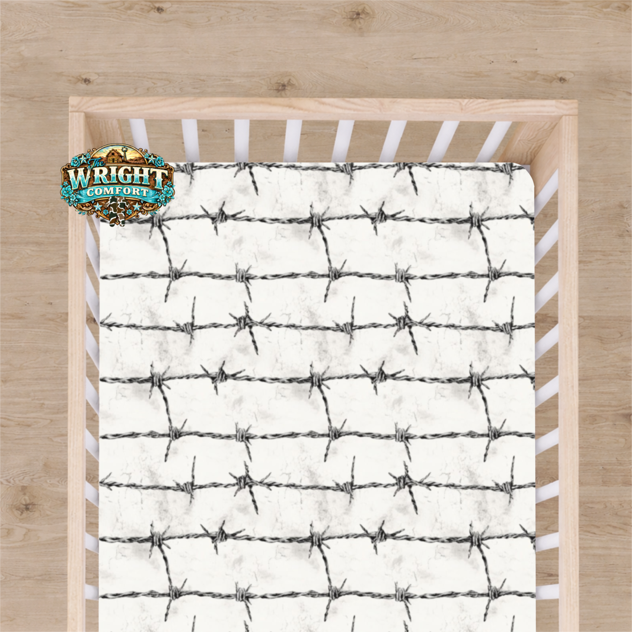 Barbed Wire Crib Sheet